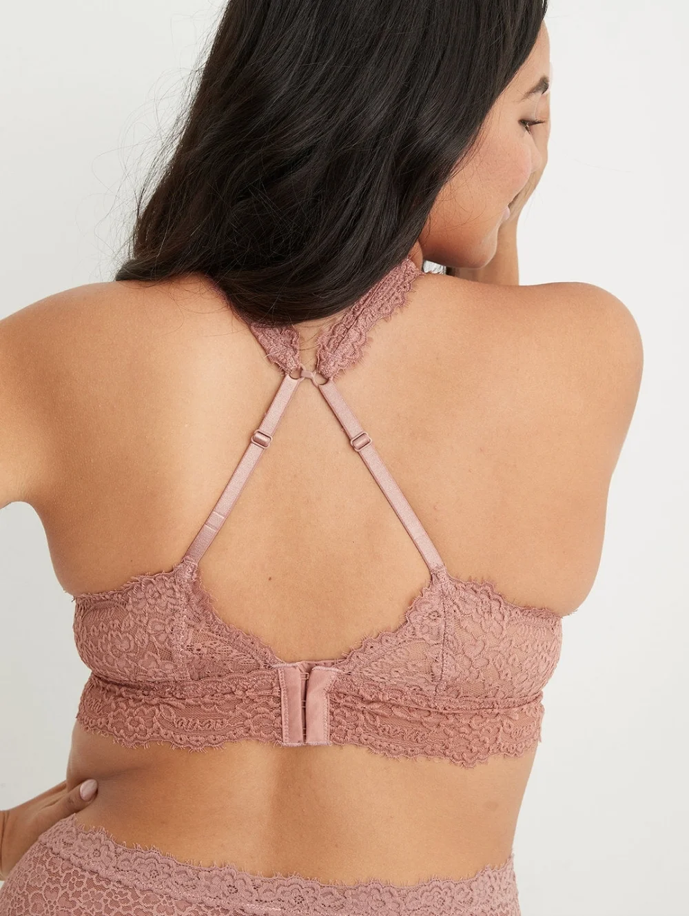 AERIE💫Eyelash Lace Padded Plunge Bralette SIZE M